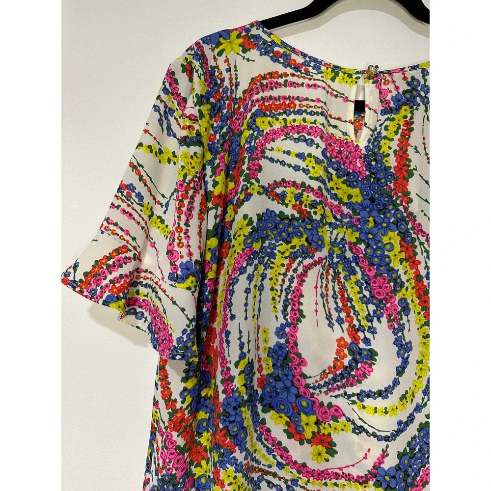 Talbots Floral Swirl Flutter Sleeves Blouse Plus Size EUC - Picture 10 of 13